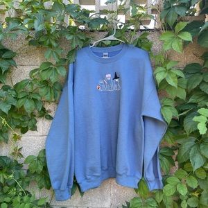 Hand embroidered crewneck sweatshirt